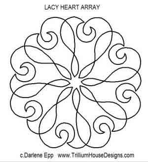 Digital Quilting Design Lacy Heart Array by Darlene Epp.