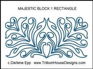Digital Quilting Design Majestic Block 1 Rectangle by Darlene Epp.