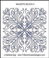 Digital Quilting Design Majestic Block 3 by Darlene Epp.