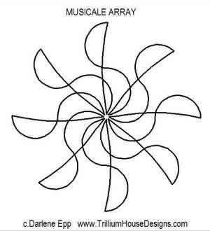 Digital Quilting Design Musicale Array by Darlene Epp.