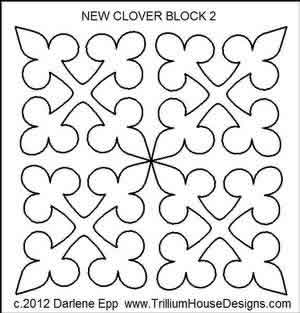 Digital Quilting Design New Clover Block 2 by Darlene Epp.