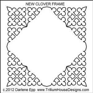 Digital Quilting Design New Clover Frame by Darlene Epp.