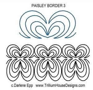 Digital Quilting Design Paisley Border 3 by Darlene Epp.