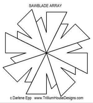 Digital Quilting Design Saw Blade Array by Darlene Epp.