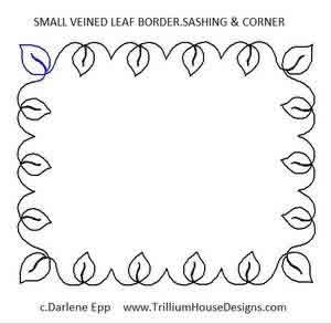 Small Veined Leaf Border Sashing and Corner