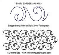 Digital Quilting Design Swirl Border Sashing by Darlene Epp.