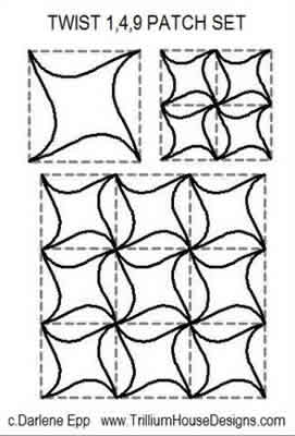 Digital Quilting Design Twist Continuous Curve Set by Darlene Epp.