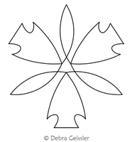 3 Arrowhead Circle by Deb Geissler. This image demonstrates how this computerized pattern will stitch out once loaded on your robotic quilting system. A full page pdf is included with the design download.