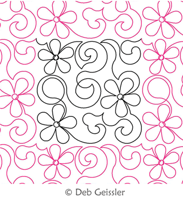 Digital Quilting Design Asian Elegance Flower Swirls 2 E2E by Deb Geissler.