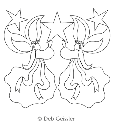 Digital Quilting Design Angels 2 Block by Deb Geissler.