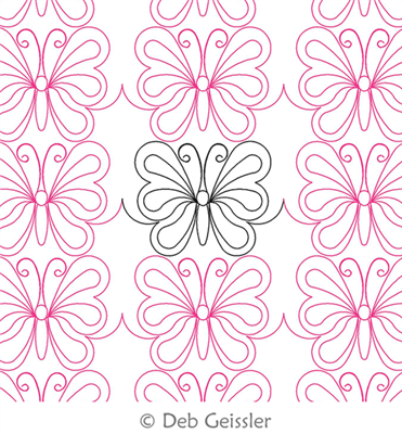 Digital Quilting Design Asian Elegance Butterfly D Border by Deb Geissler.