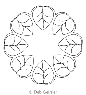 Digital Quilting Design Aspen Leaf 2 Wreath by Deb Geissler.
