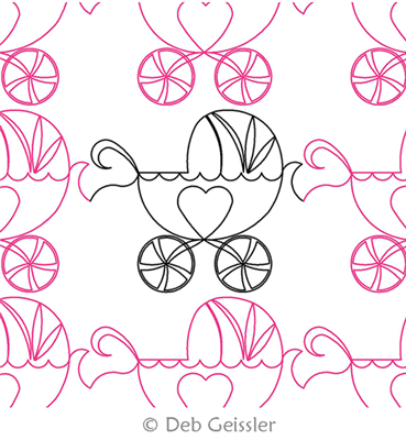 Digital Quilting Design Baby Carriage Border by Deb Geissler.
