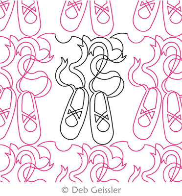 Digital Quilting Design Ballet Slippers Border by Deb Geissler.