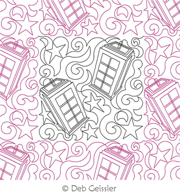 Digital Quilting Design Dr Who Tardis E2E by Deb Geissler.