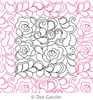 Digital Quilting Design Feathered Roses 1 E2E by Deb Geissler.