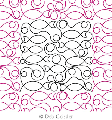 Digital Quilting Design Fish and Loops 2 E2E by Deb Geissler.
