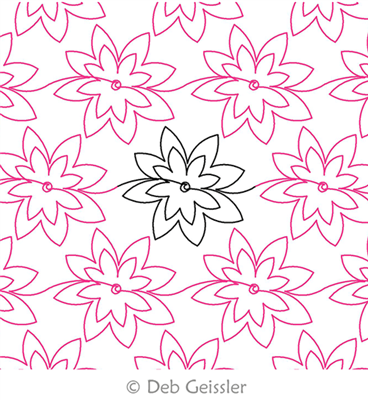 Digital Quilting Design Flower 1 Border by Deb Geissler.