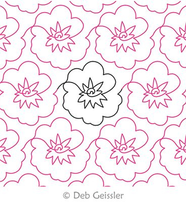 Digital Quilting Design Flower 2 Border by Deb Geissler.