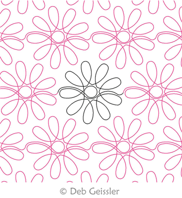 Digital Quilting Design Flower 4 Border by Deb Geissler.