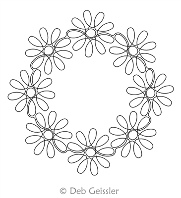 Digital Quilting Design Flower 4 Wreath by Deb Geissler.