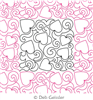 Digital Quilting Design Hearts & Swirls 2 E2E by Deb Geissler.