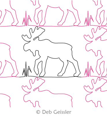 Digital Quilting Design Moose Border 1 by Deb Geissler.