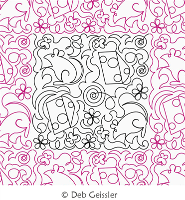 Digital Quilting Design Mouse with Cheese E2E by Deb Geissler.