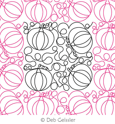 Digital Quilting Design Pumpkins 1 E2E by Deb Geissler.