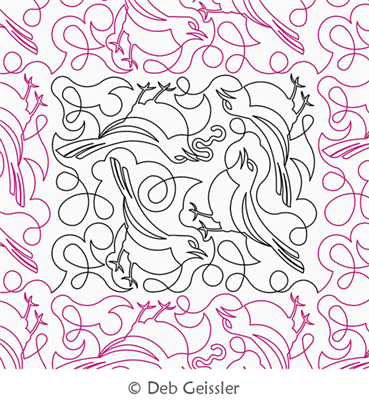 Digital Quilting Design Robins E2E by Deb Geissler.