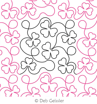 Digital Quilting Design Shamrock Meander E2E by Deb Geissler.