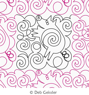 Digital Quilting Design Swirly Pigs 2 E2E by Deb Geissler.