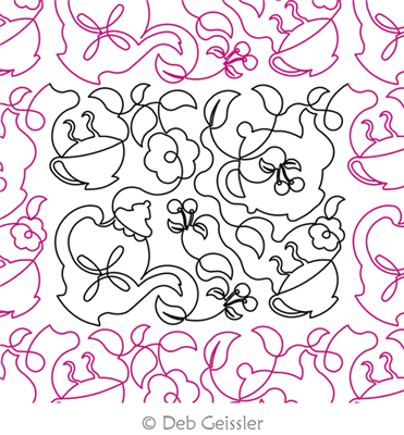 Digital Quilting Design Tea Time E2E by Deb Geissler.