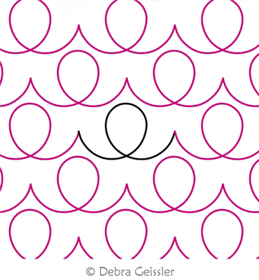 Loop D Loop Border 1 by Deb Geissler. This image demonstrates how this computerized pattern will stitch out once loaded on your robotic quilting system. A full page pdf is included with the design download.