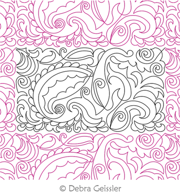 Paisley Swirls 2 E2E by Deb Geissler. This image demonstrates how this computerized pattern will stitch out once loaded on your robotic quilting system. A full page pdf is included with the design download.