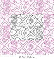 Spirals Galore 1 E2E by Deb Geissler. This image demonstrates how this computerized pattern will stitch out once loaded on your robotic quilting system. A full page pdf is included with the design download.