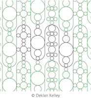 Mosaic Bubble Loops by Deklan Kelley. This image demonstrates how this computerized pattern will stitch out once loaded on your robotic quilting system. A full page pdf is included with the design download.