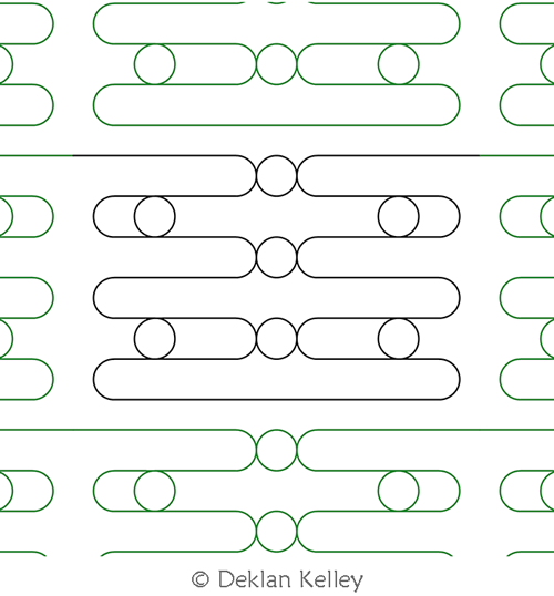 Wavy Bubble Path by Deklan Kelley. This image demonstrates how this computerized pattern will stitch out once loaded on your robotic quilting system. A full page pdf is included with the design download.