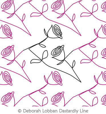 A Red, Red Rose by Deborah Lobban. This image demonstrates how this computerized pattern will stitch out once loaded on your robotic quilting system. A full page pdf is included with the design download.