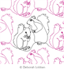 A Squirrel or Two by Deborah Lobban. This image demonstrates how this computerized pattern will stitch out once loaded on your robotic quilting system. A full page pdf is included with the design download.