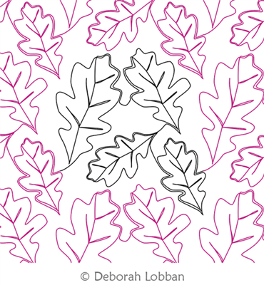 Autumn Pattern by Deborah Lobban. This image demonstrates how this computerized pattern will stitch out once loaded on your robotic quilting system. A full page pdf is included with the design download.