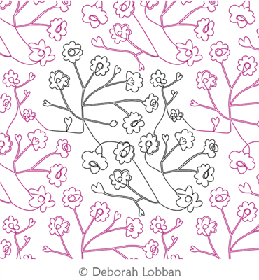 Babys Breath by Deborah Lobban. This image demonstrates how this computerized pattern will stitch out once loaded on your robotic quilting system. A full page pdf is included with the design download.