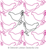 Chickens by Deborah Lobban. This image demonstrates how this computerized pattern will stitch out once loaded on your robotic quilting system. A full page pdf is included with the design download.