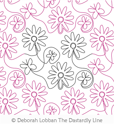 Daisy by Deborah Lobban. This image demonstrates how this computerized pattern will stitch out once loaded on your robotic quilting system. A full page pdf is included with the design download.
