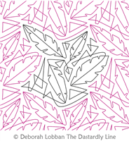 Feathers and Triangles by Deborah Lobban. This image demonstrates how this computerized pattern will stitch out once loaded on your robotic quilting system. A full page pdf is included with the design download.