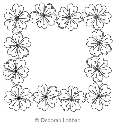New Flower Frame by Deborah Lobban. This image demonstrates how this computerized pattern will stitch out once loaded on your robotic quilting system. A full page pdf is included with the design download.