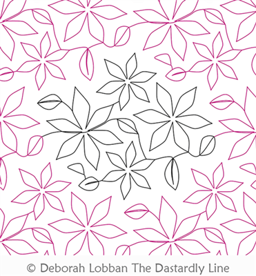 Poinsettia by Deborah Lobban. This image demonstrates how this computerized pattern will stitch out once loaded on your robotic quilting system. A full page pdf is included with the design download.