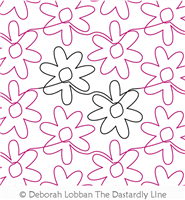 Simple Flower by Deborah Lobban. This image demonstrates how this computerized pattern will stitch out once loaded on your robotic quilting system. A full page pdf is included with the design download.