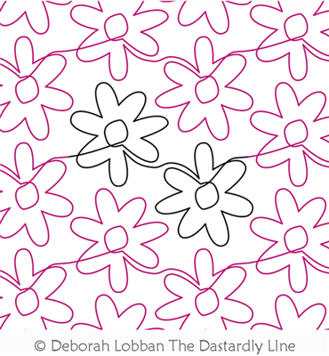 Simple Flower by Deborah Lobban. This image demonstrates how this computerized pattern will stitch out once loaded on your robotic quilting system. A full page pdf is included with the design download.