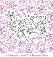 Snowflakes by Deborah Lobban. This image demonstrates how this computerized pattern will stitch out once loaded on your robotic quilting system. A full page pdf is included with the design download.